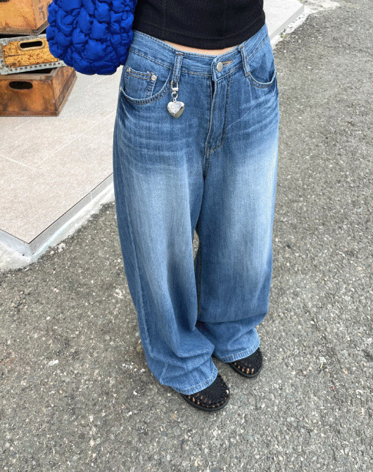 추천! 투애니 썸머 진청 와이드 pants (deep blue)